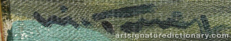 Authentic signature by Nikola TANEV on artwork