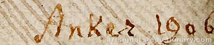 Authentic signature by Albert ANKER on Painting/Watercolour artwork