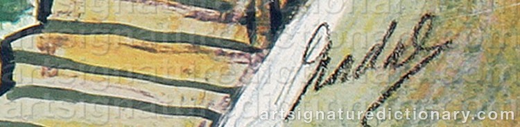 Authentic signature by Carlos NADAL on artwork