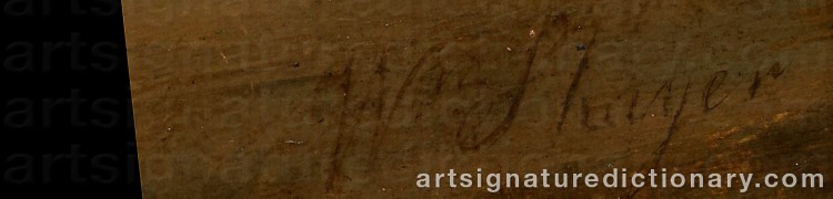 Authentic signature by William The Elder SHAYER on artwork