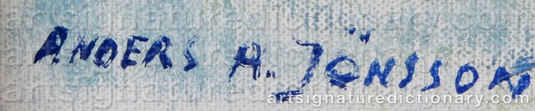 Authentic signature by Anders A. JÖNSSON on  artwork