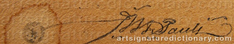 Authentic signature by James PAULI on artwork