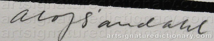Authentic signature by Olof SANDAHL on artwork