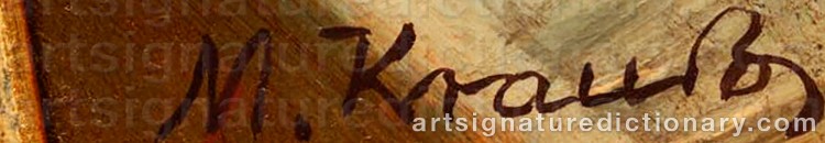 Authentic signature by Max KRAUSS on  artwork
