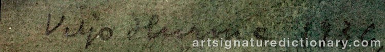 Authentic signature by Viljo HURME on  artwork