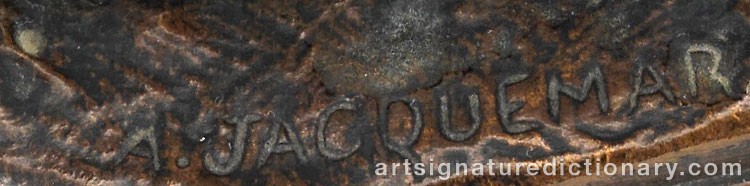 Authentic signature by Alfred JACQUEMART on artwork