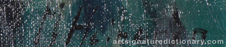 Authentic signature by Mauri HEINONEN on  artwork