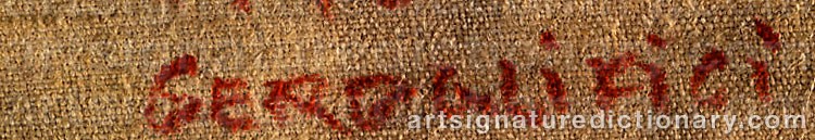 Authentic signature by Giuseppe CAPOGROSSI on  artwork