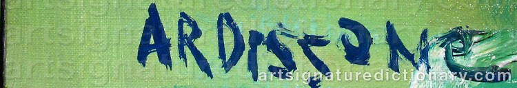 Authentic signature by Yolande ARDISSONE on artwork