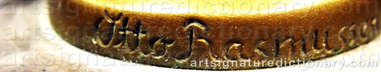 Authentic signature by Otto RASMUSSEN on  artwork