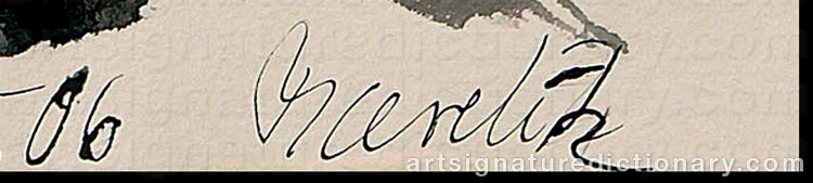 Authentic signature by Georg BASELITZ on artwork