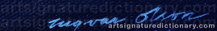 Authentic signature by Ingvar OLSON on artwork