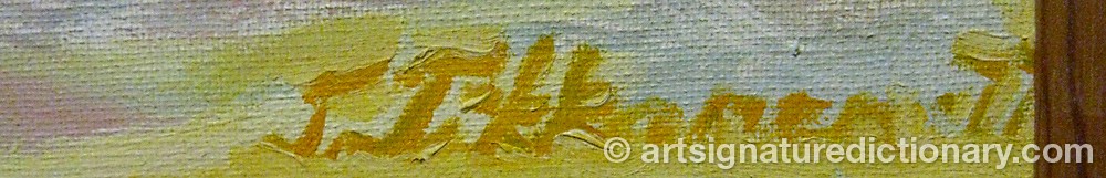 Authentic signature by T. TIKKANEN on  artwork