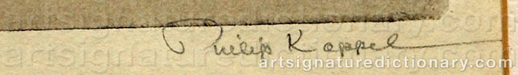 Authentic signature by Philip KAPPEL on  artwork