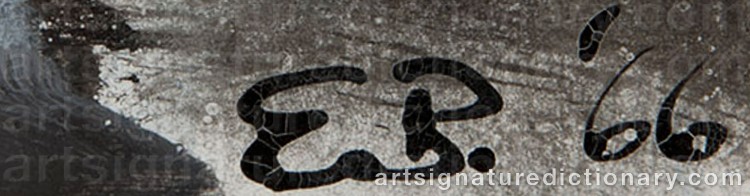 Authentic signature by Elmer Nelson BISCHOFF on  artwork