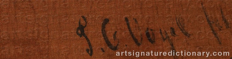 Authentic signature by Johannes Gijsbert VOGEL on  artwork