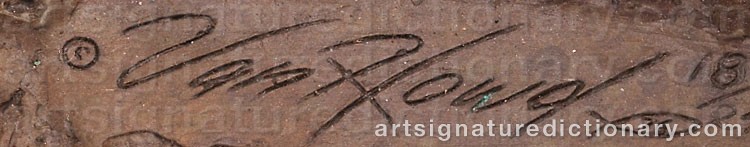 Authentic signature by Douglas Van HOWD on  artwork