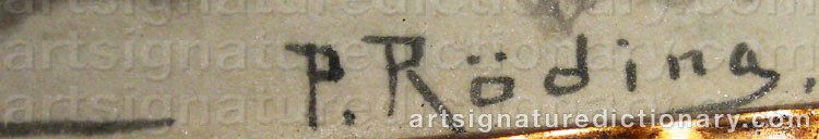 Authentic signature by Per RÖDING on artwork