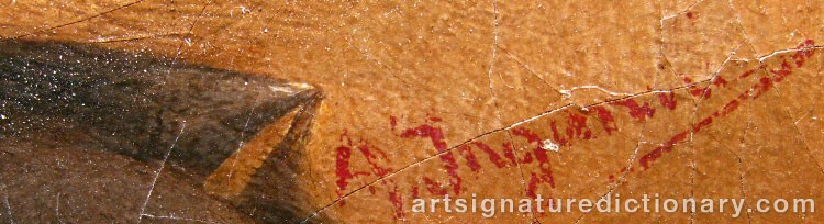 Authentic signature by Angelo INGANNI on  artwork