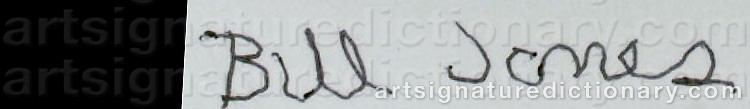 Authentic signature by Bill JONES on  artwork