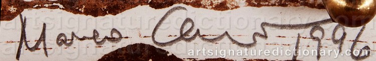 Authentic signature by Marco CECIONI on Painting/Watercolour artwork