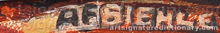 Authentic signature by August BIEHLE on artwork