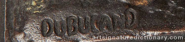 Authentic signature by Alfred DUBUCAND on Sculpture artwork