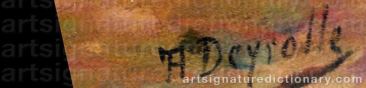 Authentic signature by Theophile-Louis DEYROLLE on  artwork
