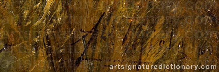 Authentic signature by Arthur THIELE on  artwork