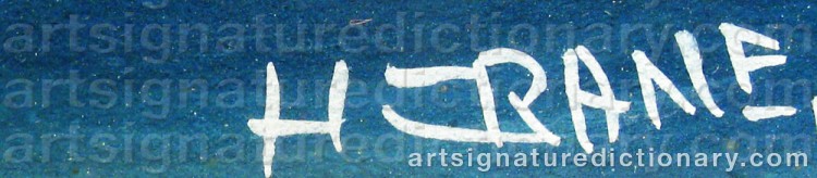 Authentic signature by H. CRANE on artwork