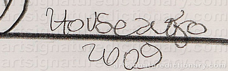 Authentic signature by Thomas HOUSEAGO on  artwork
