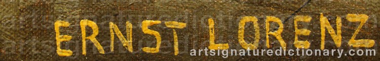 Authentic signature by Ernst LORENZ on  artwork