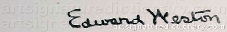 Authentic signature by Edward WESTON on  artwork