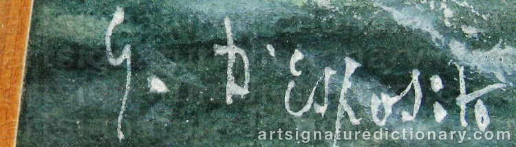 Authentic signature by Giacomo D'ESPOSITO on  artwork