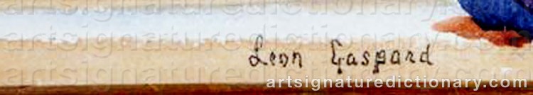Authentic signature by Leon Shulman GASPARD on  artwork