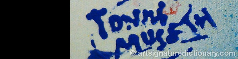 Authentic signature by Tonni Henry MUSETH on  artwork