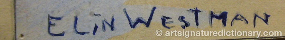 Authentic signature by Elin WESTMAN on  artwork