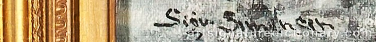 Authentic signature by Sigvard SIMENSEN on artwork