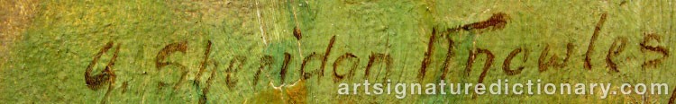 Authentic signature by George Sheridan KNOWLES on artwork