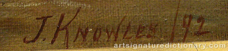 Authentic signature by Frederick James KNOWLES on  artwork