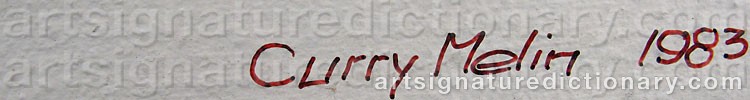 Authentic signature by Curry MELIN on artwork