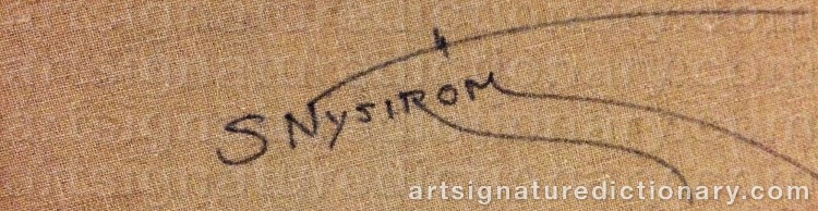Authentic signature by Sten Ludvigh NYSTRÖM on artwork