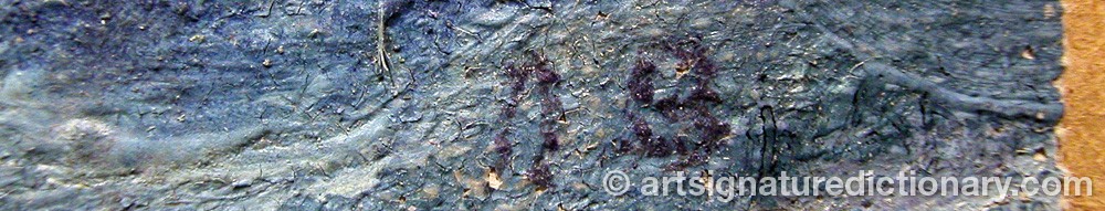Authentic signature by Antoni De BRADE on  artwork