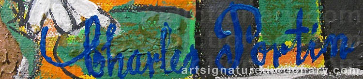 Authentic signature by Charles PORTIN on  artwork