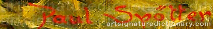 Authentic signature by Paul SPÖTTER on  artwork