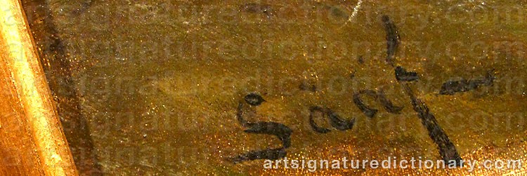 Authentic signature by Erik SÄÄF on  artwork