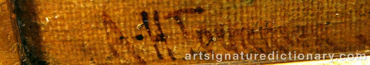 Authentic signature by Alfred Holst TOURRIER on  artwork