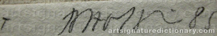Authentic signature by Bent HOLSTEIN on artwork