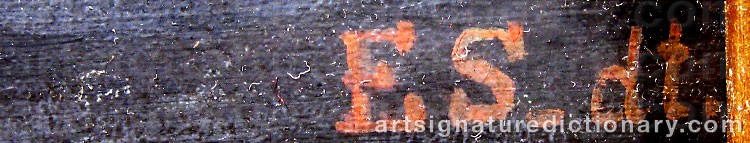 Authentic signature by Elias SEHLSTEDT on  artwork