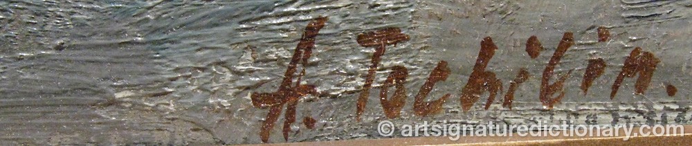 Authentic signature by A. TOCHILIN on Painting/Watercolour artwork